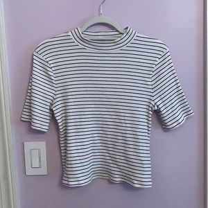 White+black stripped short sleeve, size XL